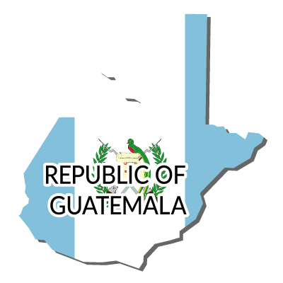 グアテマラ共和国無料フリーイラスト｜英語・国旗付